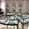 910DEF1D-79AF-4F28-8452-5BD69E8042E1 Stainless steel high-end luxury arc display cabinet