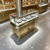 High-end luxury stainless steel curved display cabinet