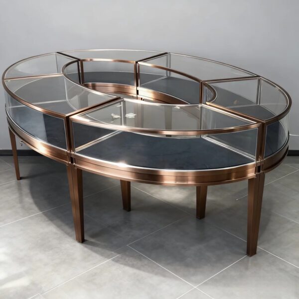 IMG_3736 Stainless steel high-end luxury arc display cabinet
